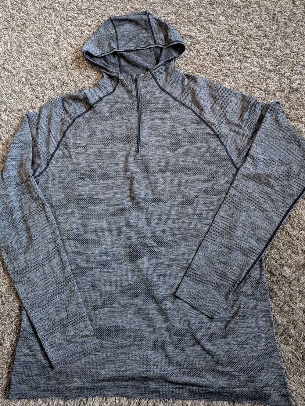 Lululemon Metal Vent Tech 1/4 Zip Pullover Grey Heather Hoodie Men's XL